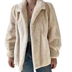 Vintage 1960s Bullocks Wilshire Womens Fur Coat Jacket Hollywood Regency Sz M